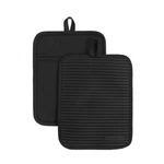 Kitchenaid Ribbed Soft Silicone Pot Holder 2-PACK Set, 7"X9", Matte Black. Fixed Price $18.27.
