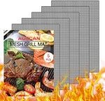 Mesh - Set Of 5 Non Stick Bbq Mats, Heavy Duty, Reusable Grillin. Fixed Price $24.38.