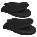 Qulable 1 Pair Short Oven Mitts - Silicone Kitchen Gloves High Black. Fixed Price $17.99.