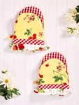 April Cornell Fruit Basket Patchwork Red & Yellow Mini Mitt Set Of 2. Fixed Price $27.00.