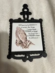 Vintage 1970S Cast-iron Trivet With God Grant Me The Serenity Prayer. Fixed Price $11.94.