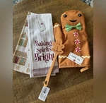 Target Gingerbread Christmas Potholder Oven Mitt Spatula Kitchen Towels. Fixed Price $18.00.