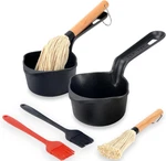 Iprouder Cast Iron Sauce Pan And Basting Pot With Bbq Mop Brushes - Sm. Fixed Price $37.11.