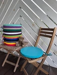 Round Colorful Cushions With Foam Ties, Chairpads For Chair, Gift. Fixed Price $15.40.