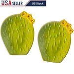 Cactus Ceramic Spoon Rest Set Cute Kitchen Counter Utensil Holder Green Decor. Fixed Price $9.00.