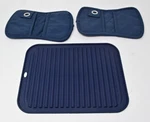 Gourmet Classics 2 Pot Holders And Silicone Trivet Blue. Fixed Price $14.95.