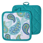 Paisley Floral Teardrop Square Pot Holder Set Heat Resistant Hot Pads Cooking. Fixed Price $7.99.