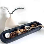 Wooden Dough Bowl Decor, Vintage Hand Carved Home For Dinin.... Fixed Price $41.19.