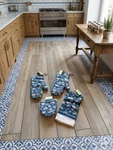 4 Pc Kitchen Set Blue Towel Oven Mitt Glove Bowl Blender Cooking Gray Lot. Fixed Price $13.29.