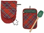 Ellen Degeneres Plaid 4 Pc Kitchen Pot Holder Spatula Mini Mitt Cookie Cutter Nw. Fixed Price $25.95.