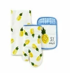 Kate Spade New York Pineapple Kitchen 3 Piece Set Pot Holder Oven Mitt Towel. Fixed Price $35.99.