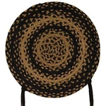 Set Of 4 Braided Ebony Chair Pads With Ties Black Tan Jute 15 Inch Home Decor. Fixed Price $48.95.