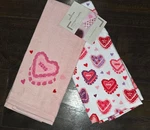 Valentine's Day Kitchen Set 2 Pk Towels Hearts Pink 100% Cotton New Nwt *. Fixed Price $11.95.