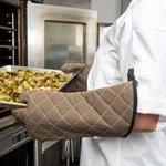 San Jamar Bestguard Oven Mitt, 17", Webguard Plus Fabric, Tan, Pair. Fixed Price $29.98.