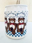 Vintage B&d Dancing Teddy Bear Chefs Ceramic Utensil Holder / Jar (6 ) Japan. Fixed Price $14.99.