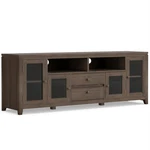 Simpli Home Cosmopolitan 72" Solid Wood Tv Media Stand In Farmhouse Brown. Fixed Price $708.87.