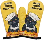 2 Pcs Funny Black Cat Oven Mitts Made From Scratch Heat Resistant Silicone Non-s. Fixed Price $22.99.