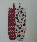Americana Design Homemade Fabric Plastic Grocery Bag Holder. Fixed Price $8.25.