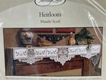 New Heritage Lace HL-2080MSW 20" X 91" Heirloom Mantle Scarf White B58. Fixed Price $49.99.