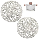Sumnacon 2PCS Round Cast Iron Trivets - Heat 6.7X6.7X1.2 Inch, White. Fixed Price $29.99.
