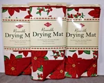 3 Ct Ritz Reversible Dish Drying Mat 14" X 21" Poinsetta Berries. Fixed Price $22.50.