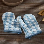 Vhc Annie Buffalo Blue Check Oven Mitt Set Of 2 Farmhouse Kitchen. Fixed Price $18.95.
