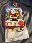 3PC SET:1 Pot Holder, Wash Rag & Towel, Christmas Santa Trim Home Nwt. Fixed Price $7.49.