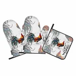 Autumn Harvest Oven Mitts Pot Holders Sets Pumpkin Sunflower Heat Resistant 3PC. Fixed Price $30.32.