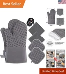 Oven Mitts And Pot Holders 6PCS Set, Kitchen Glove High Heat Resistant 5.... Fixed Price $33.77.