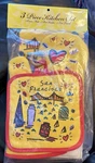 San Francisco Ca Colorful Art Print Kitchen Towel Oven Mitt Hot Pad Set New. Fixed Price $29.99.
