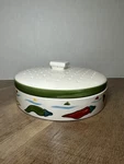 Fiesta Chili Tortilla Holder Hand Painted 9 Round. Fixed Price $35.00.
