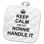 3DROSE Keep Calm Let Nonnie Handle It Funny Grandma Gift Pot Holder 8X8. Fixed Price $11.49.