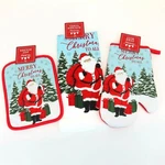 Kitchen Towel - Oven Mitt Pot Holder Merry Christmas Santa Claus 3 Piece Set. Fixed Price $14.24.