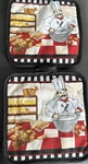 Chef Kitchen Pot Holders - Set Of 2 Bakery Theme Quilted Hot Pads. Fixed Price $5.00.
