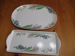 Vintage 2-RESTON Lloyd Eurita Trays/melamine & Platter,tullip Pattern. Fixed Price $6.00.