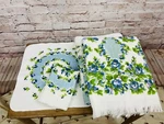 Vintage Burlington Mcm Blue Green Purple Floral Towel Set 4 Bath & Washcloths. Fixed Price $30.00.