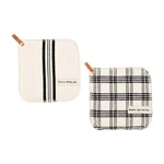 Mud Pie Dirty Job Pot Holder Set (8"" X 8""") (41170009D). Fixed Price $24.49.