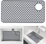 Flytime Silicone Kitchen Sink Protector Mat With Right 28.4 X 14.4, Dark Gray. Fixed Price $49.02.