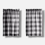 Elrene Home Fashions Farmhouse Living Black/white Buffalo Check Window Tier Set. Fixed Price $15.00.