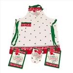 Kay Dee Texas Christmas Holiday Apron Pot Holder Grabber Mitt Set. Fixed Price $10.99.