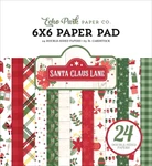 Christmas Santa Claus Lane Poinsettia Tree Sleigh Gifts Echo Park 6" Paper Pad. Fixed Price $6.95.