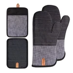 4PCS Tiptap Oven Mitts, Kitchen Set, Non Slip Cotton Black. Fixed Price $23.04.
