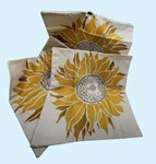 Sunflower Printed Canvas Pillow Covers 3 Beige & Yellow Bold Design 17" Square. Fixed Price $25.99.
