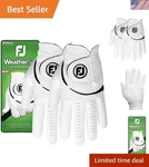 Weathersof 2-PACK Men's Golf Gloves Innovative Fit & All-weather Performance. Fixed Price $39.99.