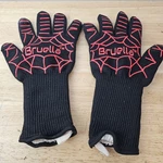 Bruella Heat Resistant Grilling Gloves Mens Black Red Used Barbecue. Fixed Price $16.49.