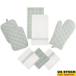 8 Piece Kitchen Textiles Set Cotton Towels Pot Holders Oven Mitt Dish Cloths New. Fixed Price $22.73.