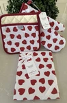 Williams Sonoma Heart Oven Mitt, Potholder & TOWELS(2) Valentines Day 4 Pc Nwt. Fixed Price $89.99.