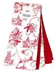 Kitchen Towels 4 Dish Hand Christmas Sleigh Tree Poinsettia Red Off White. Fixed Price $19.95.