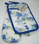 Martha Stewart Amber Floral Oven Mitt & Pot Holder Blue Set Of Two New. Fixed Price $14.99.