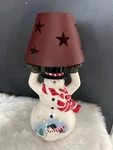 Russ Ceramic Metal Burnie Snowman Lamp Shade Tealight Candle Holders. Fixed Price $22.00.